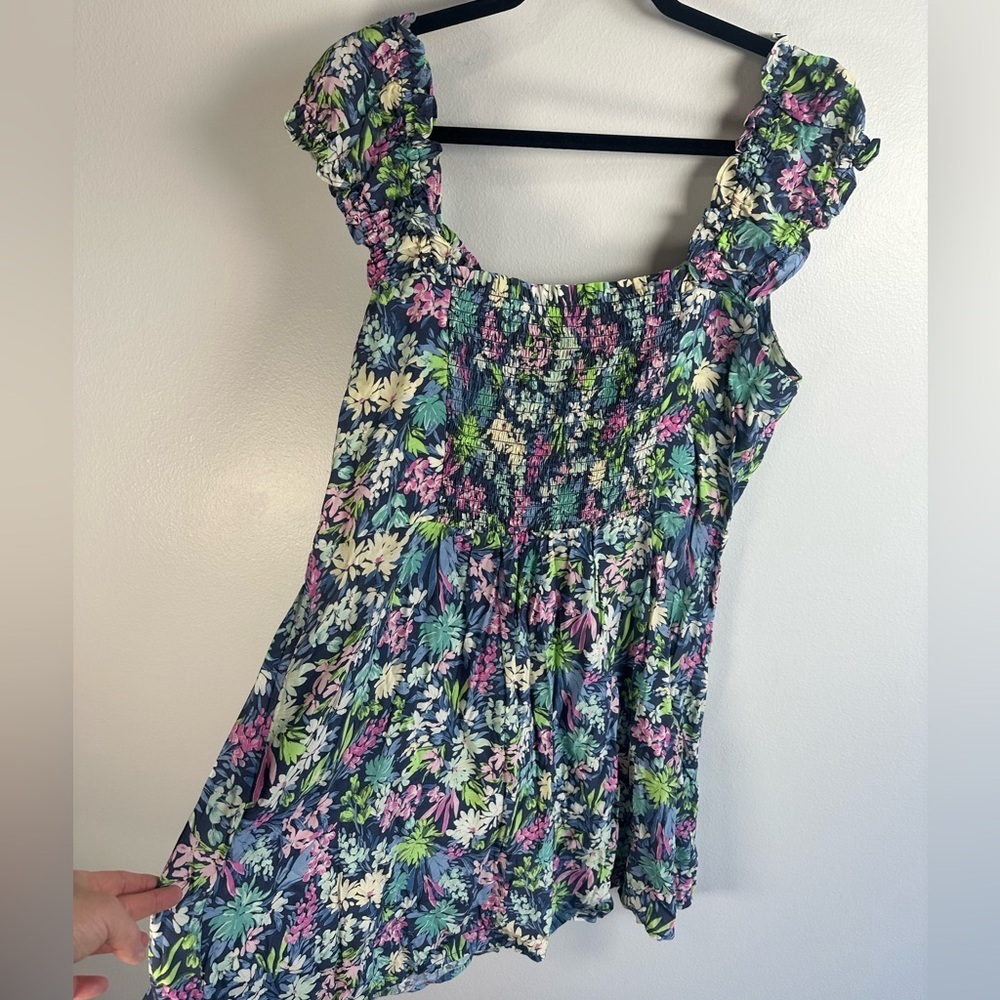 Gap Floral Print Mini Dress with Ruffled Sleeves Size XL Cottagecore Feminine